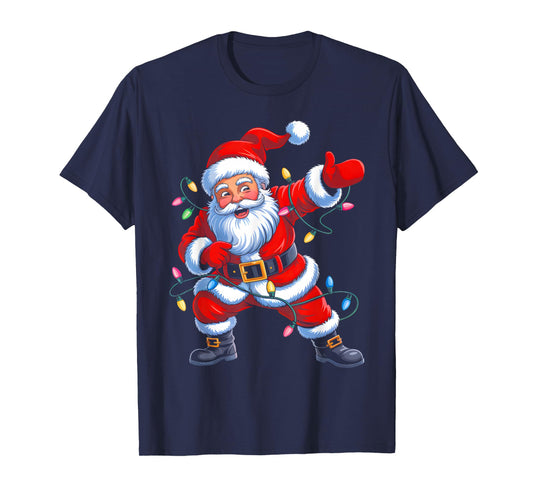 Dabbing Santa Funny Christmas Shirts Boys Kids Xmas Pajamas T-Shirt