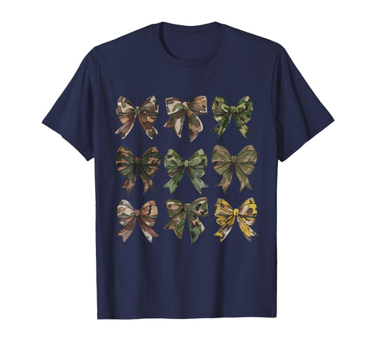 Camouflage Camo Bow Girls Camo Coquette Bow Hunting Women T-Shirt