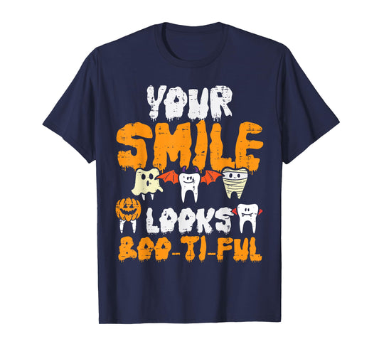 Halloween Dental Smile Looks Boo Tiful Dentist Costume Women T-Shirt