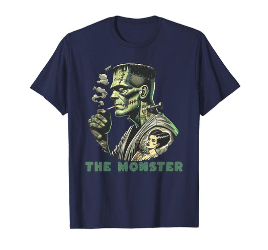 Funny The Bride The Monster Frankenstein Spooky Halloween T-Shirt