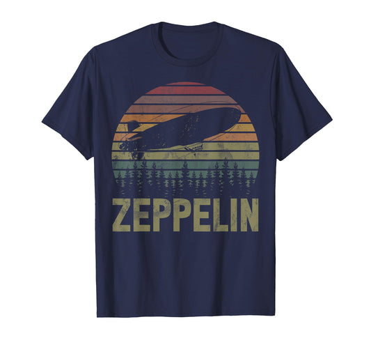 Retro Zeppelin 70s 80s Dirigible Airship Zepelin Zepplin T-Shirt