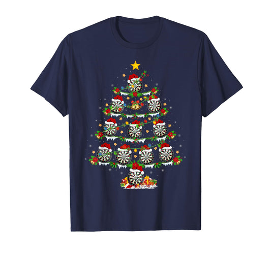 Darts Christmas Tree Lights Darts Sports Player Xmas T-Shirt