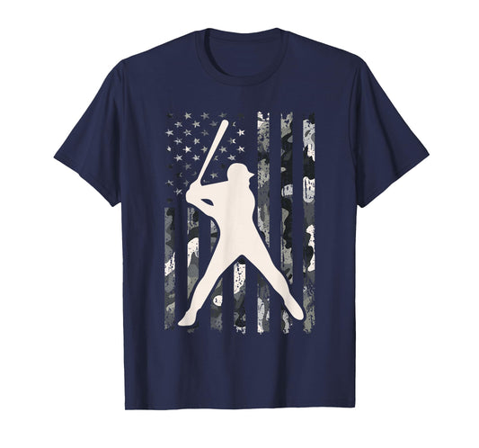 Baseball USA Flag Camo vintage Baseball Flag for men women T-Shirt