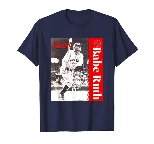 Great Moment Store Unisex-Adult Baseball T-Shirt, Black, Small, Short Sleeve, Classic Fit, Crew Neck, Baseball Player Pattern