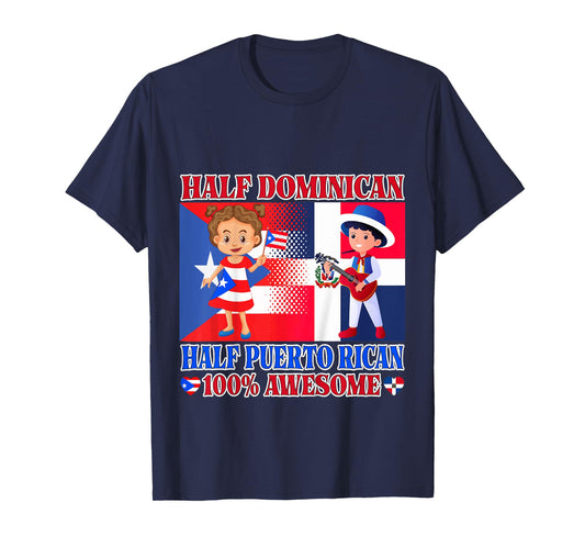 Half Puerto Rican Half Dominican Republic Flag Toddler Girls T-Shirt