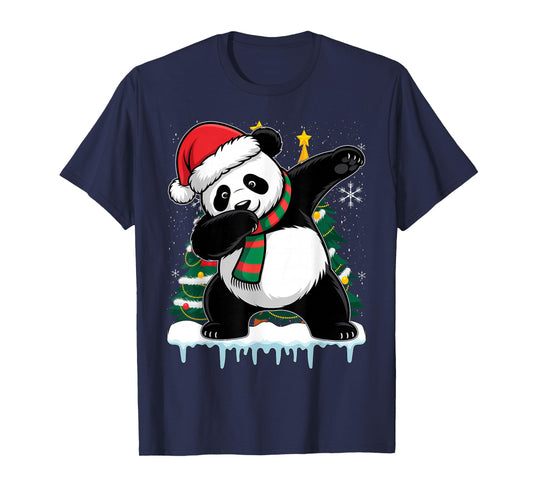 Dabbing Panda Santa Christmas Kids Boys Men Xmas Bear Lover T-Shirt