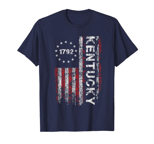 1792 Kentucky State US Flag Vintage For Men Women Youth T-Shirt