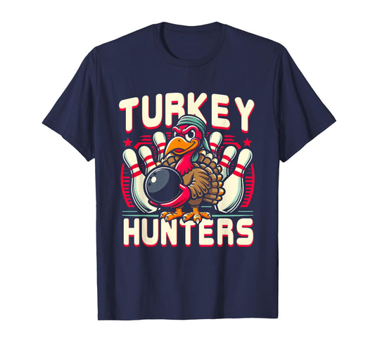 Hunting Bowling Turkey Hunters Turkey Holding Bowling Ball T-Shirt