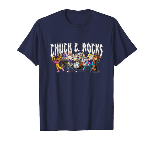 Chuck E. Cheese Chuck E. Rock Band Group Shot Chest Logo T-Shirt