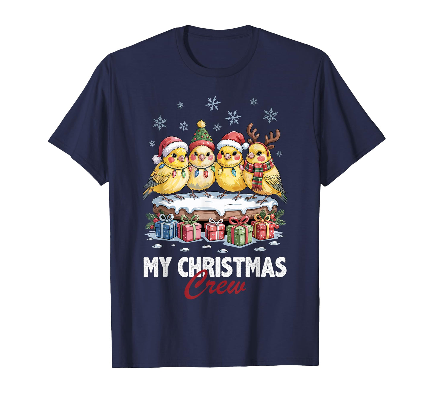 Canary Christmas Crew Cute Bird Lovers Funny Holiday Pajama T-Shirt