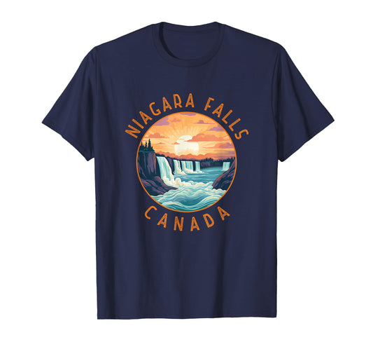 Niagara Falls Canada Retro Distressed Circle Vintage T-Shirt