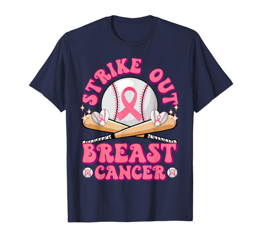 Strike Out Breast Cancer Awareness Pink October Baseball T-Shirt