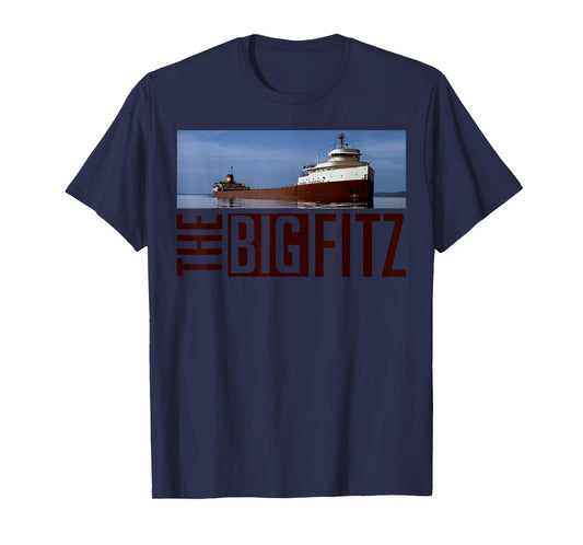 Great-Lakes Maritime Edmund Fitzgerald Co. Edmund Fitzgerald T-Shirt, Unisex-Adults, Blue, Small, Short Sleeve, T-Shirt