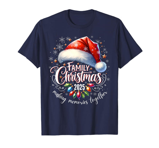 Family Christmas 2025 Xmas Lights Santa Snowflake Pajamas T-Shirt