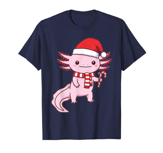 Festive Axolotl Christmas Cheer Holiday T-Shirt