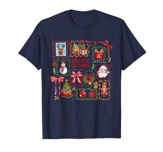 Coquette Merry Christmas, Christmas Bow, Season's Gettings T-Shirt
