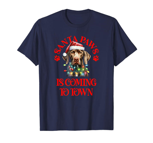 Santa Paws is Coming to Town with Christmas GSP T-Shirt
