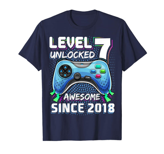 7th Birthday Boy Level 7 Gamer 7 Year Video Game Party T-Shirt