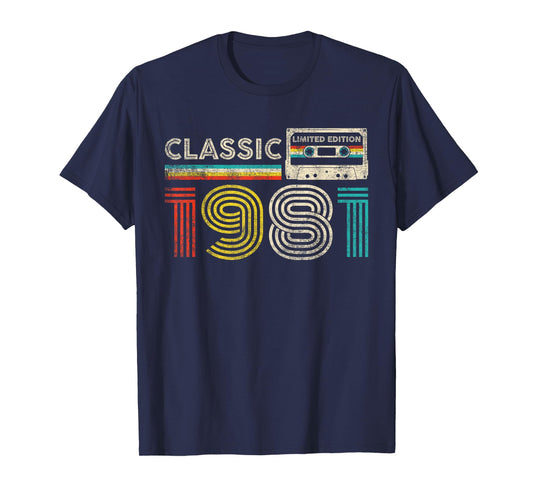 Classic 1981 Vintage 1981 Cassette Tape Men Women Birthday T-Shirt