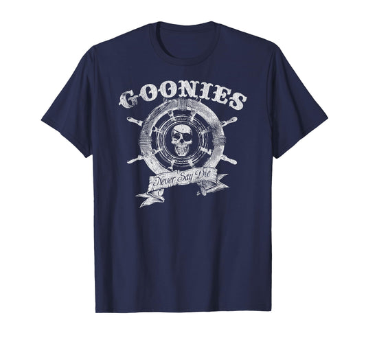 The Goonies Ship Wheel Never Say Die Vintage Movie T-Shirt