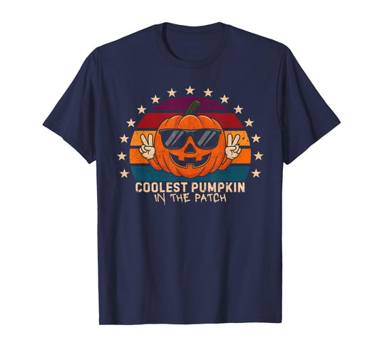 Coolest Pumpkin In The Patch Kids Boys Toddler Halloween T-Shirt