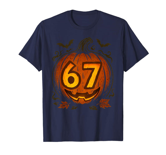 67 Halloween Meme 6 7 Pumpkin Six Seven Numbers Funny Kids T-Shirt