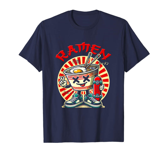 Cute Ramen Skater Tee Kawaii Anime Skateboard Lover Teens T-Shirt