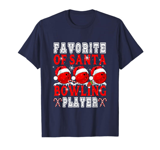 Favorite of Xmas Santa Funny Bowling Player Matching Team T-Shirt
