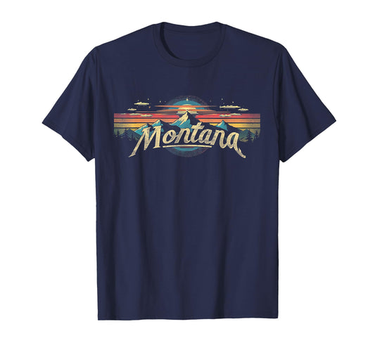 Montana -Cool Funny Graphic Vintage Men Women Kids Mountains T-Shirt