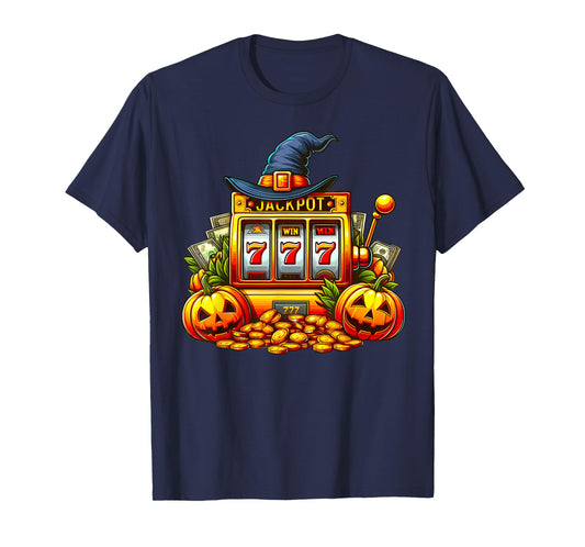 Halloween Slot Machine Casino Money Winner Pumpkins Jackpot T-Shirt
