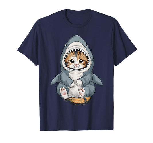 Cute Kitten in a Shark Costume Kitty My Cat is a Shark T-Shirt