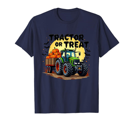 Tractor or Treat Halloween Pumpkin Harvest Trick Or Treat T-Shirt