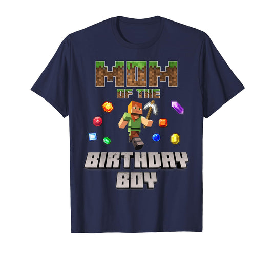 Mom Of The Birthday Boy Video Gamer Pixel Number T-Shirt