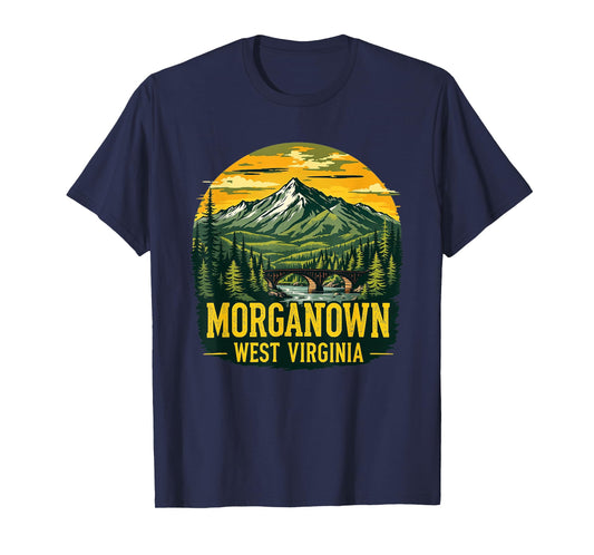 Morgantown Skyline Vintage Morgantown West Virginia Nature T-Shirt