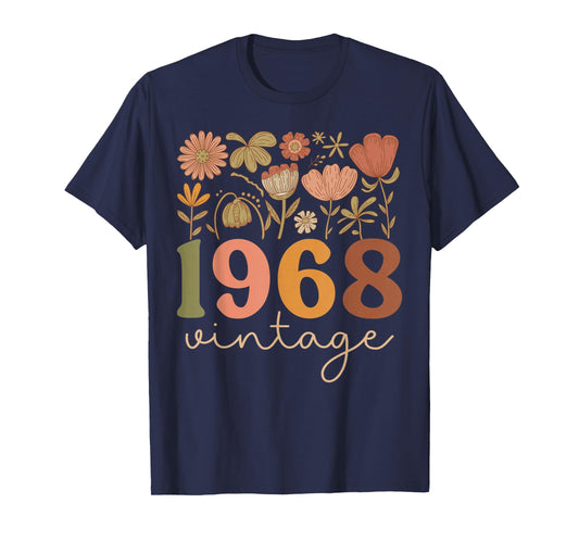 1968 Vintage Wildflower Floral It's My Birthday Women Girls T-Shirt