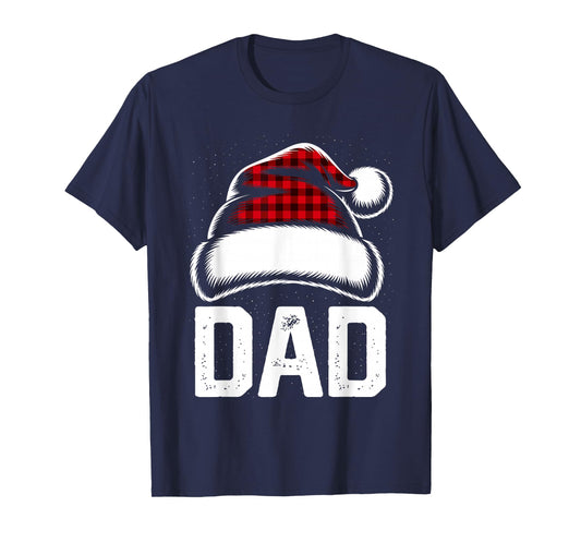 Dad Santa Red Plaid Christmas Family Matching Pajamas Xmas T-Shirt