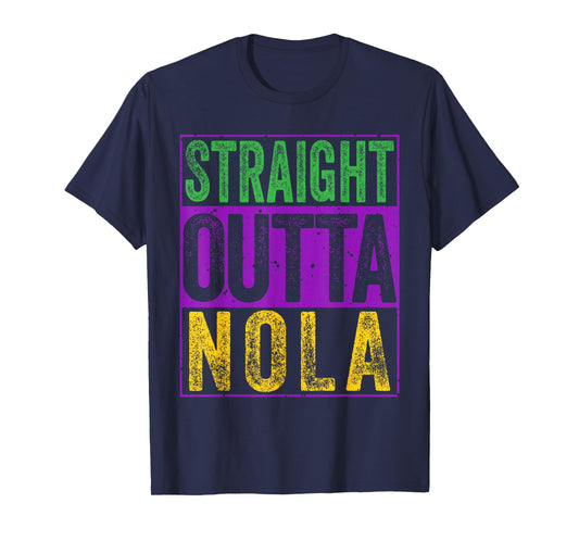 Straight Outta Nola Tee Funny New Orleans and Louisiana T-Shirt