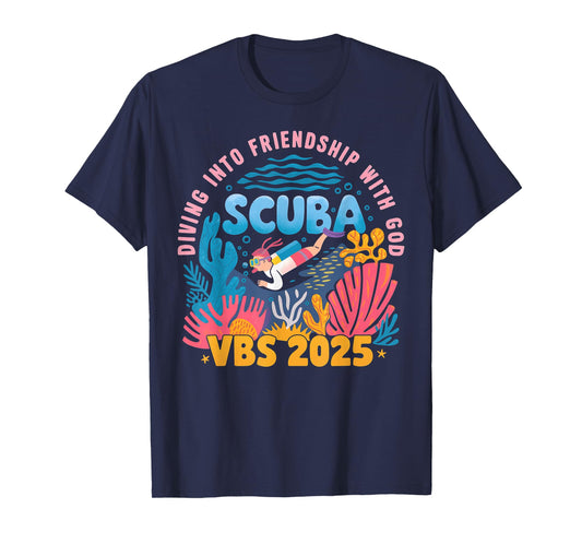 Diving Into Friendship With God Beach Scuba VBS 2025 T-Shirt