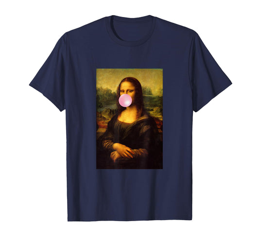 Enjoy Wear Sarcastic French Mona Lisa Chewing Bubble Gum Fun T-Shirt