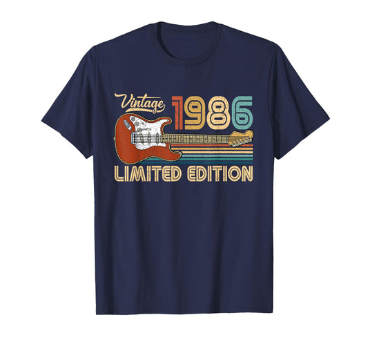 40 Years Old Vintage Made In 1986 Funny 40th Birthday Guitar T-Shirt
