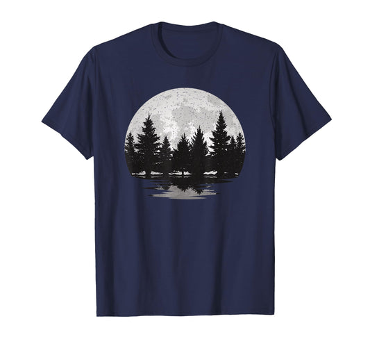 Forest Moon Landscape Outdoor Nature Vintage Graphic Men T-Shirt