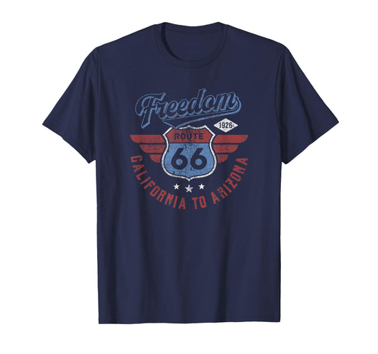 Trendy Route 66 Vintage American Logo T-Shirt