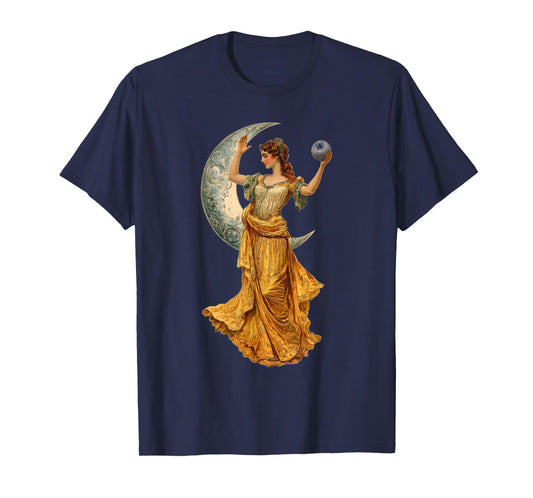 Vintage Victorian painting of the goddess of the moon. T-Shirt