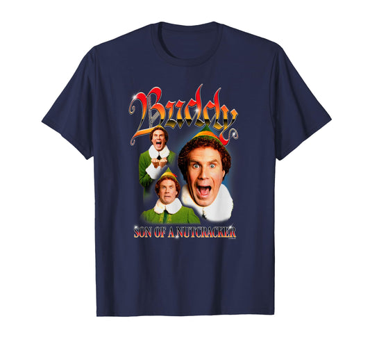 Elf Christmas Buddy Son of A Nutcracker Y2K Style Portrait T-Shirt