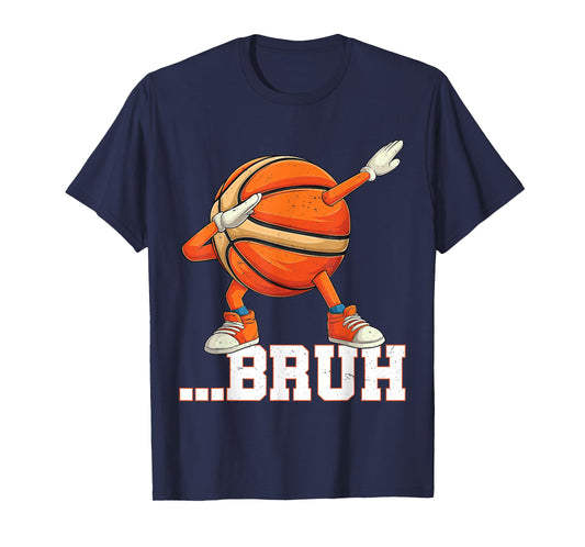 Dabbing Basketball Ball Bruh Funny Boys Sports Player T-Shirt