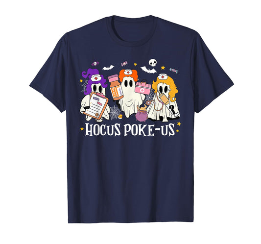 Hocus Poke-us Witch Nurse Halloween Medical Lab Tech Spooky T-Shirt