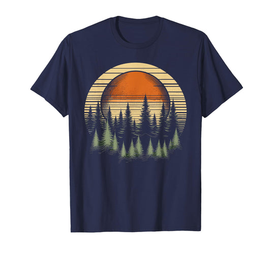 Trees Wildlife Nature Retro Forest T-Shirt