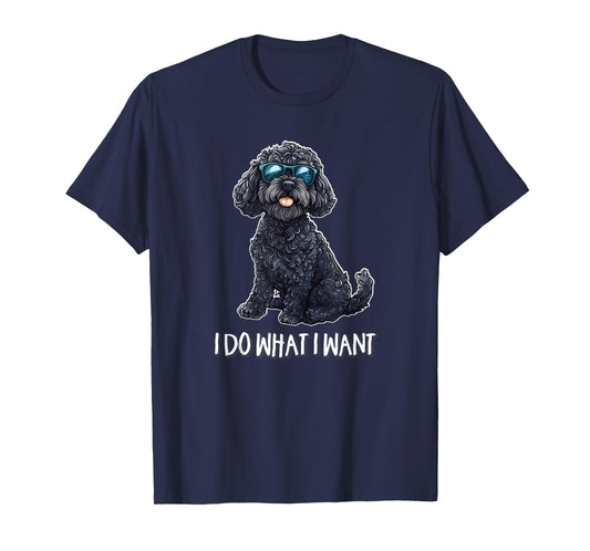 Cute Illustration I Do What I Want Black Cockapoo Lover T-Shirt