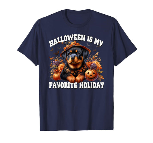 Cute Rottweiler Halloween is My Favorite Holiday for Dog Mom T-Shirt
