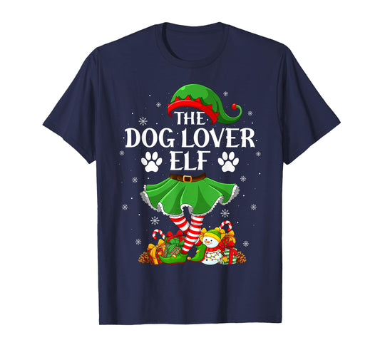 Dog Lover Elf Christmas Family Elf Squad Xmas Girls Women T-Shirt